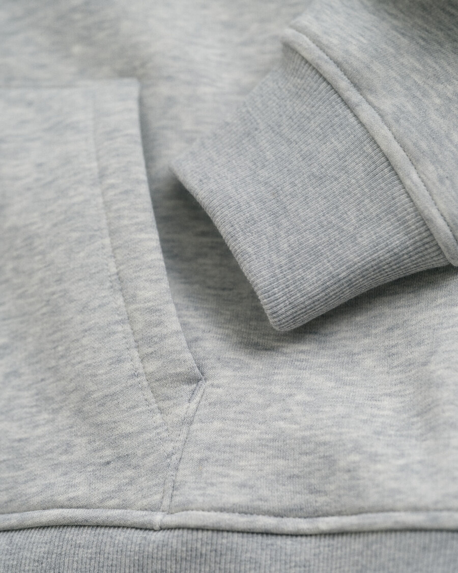 teens shield zip hoodie - light grey melange