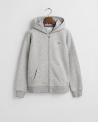 teens shield zip hoodie - light grey melange
