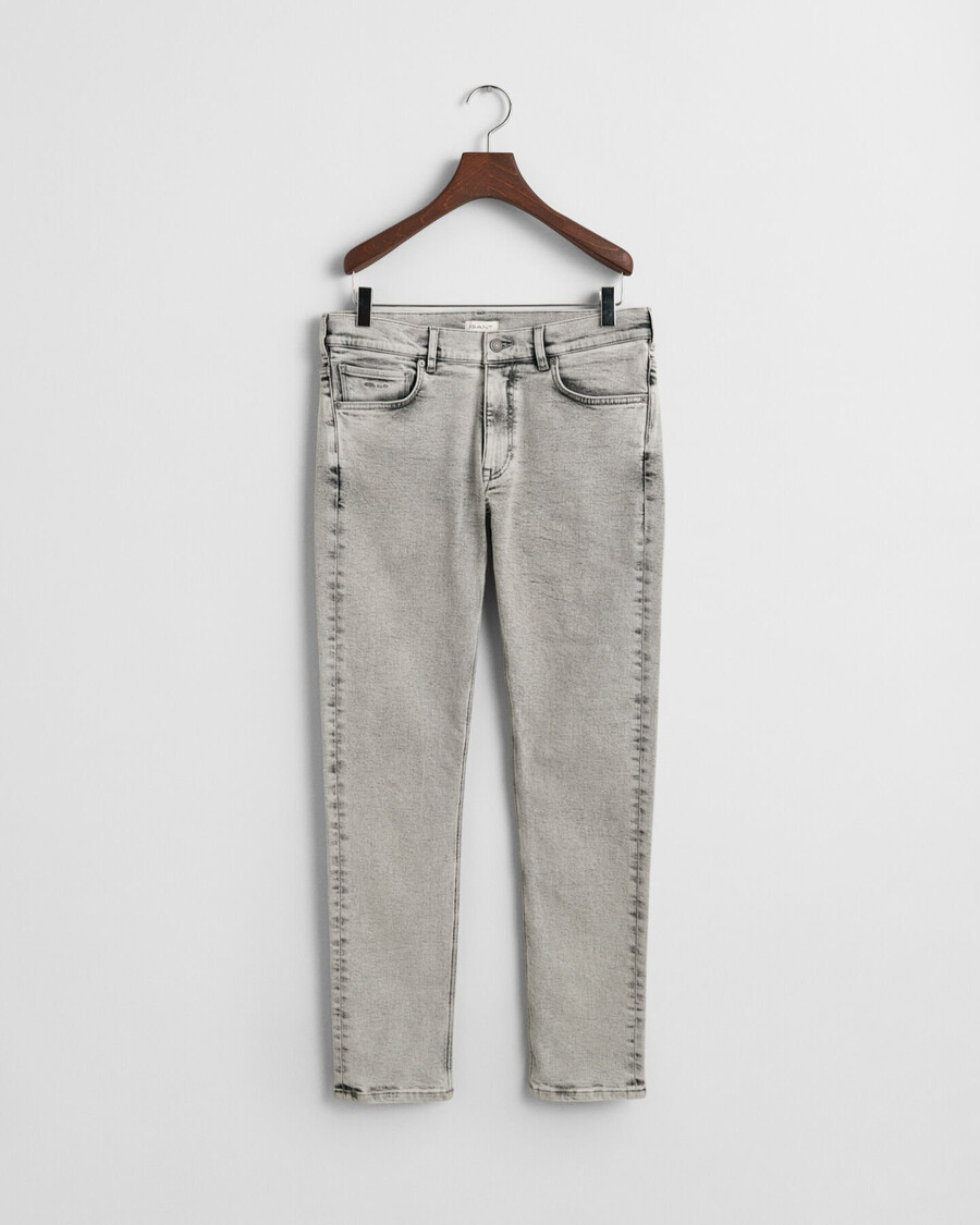 teen boys slim fit jeans - grey worn in