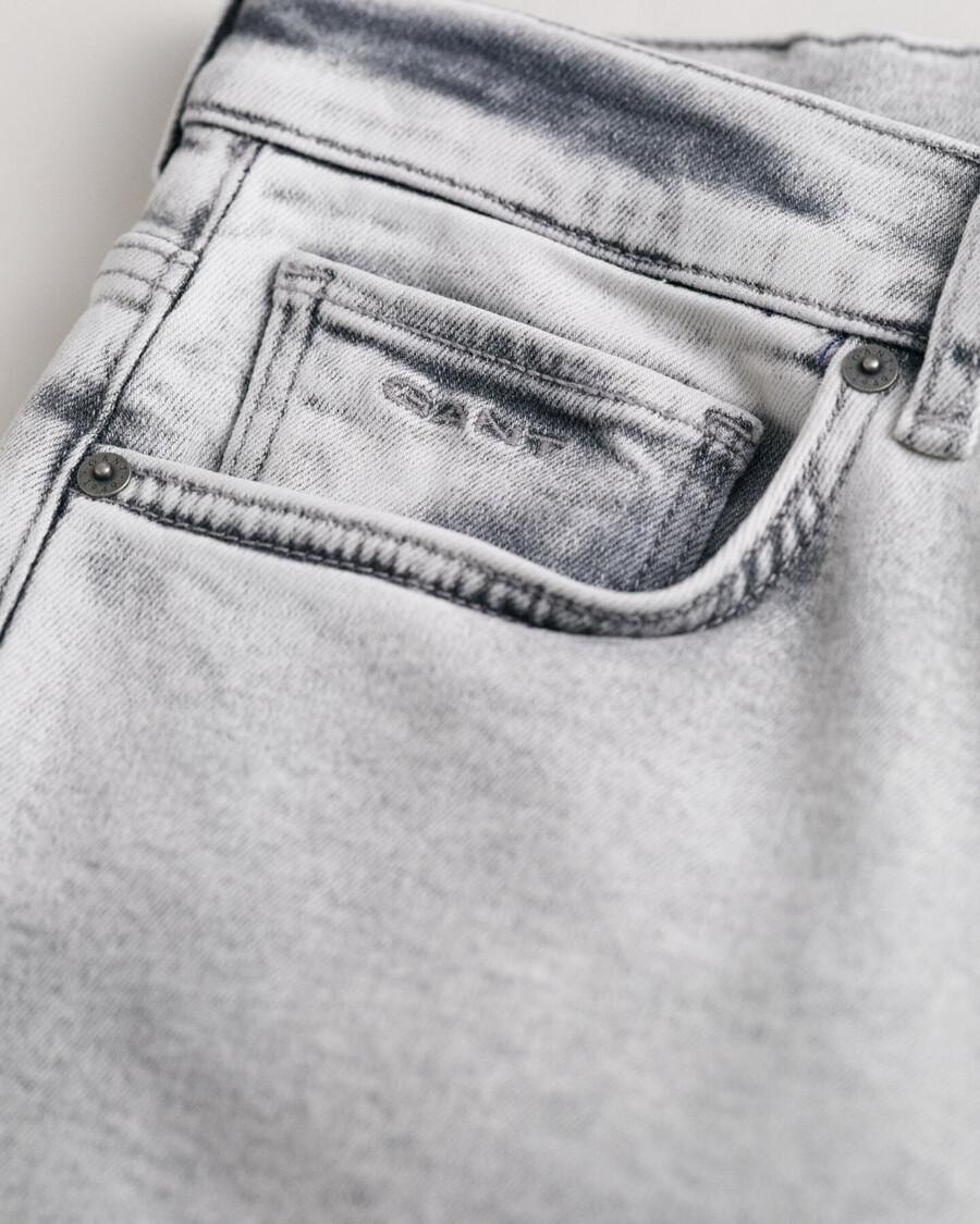 teen boys slim fit jeans - grey worn in