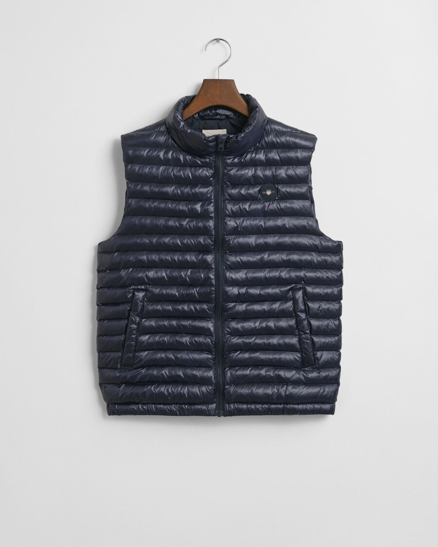 teens shiny lightweight padded vest - evening blue
