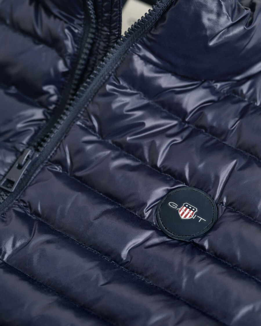 teens shiny lightweight padded vest - evening blue