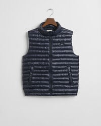 teens shiny lightweight padded vest - evening blue
