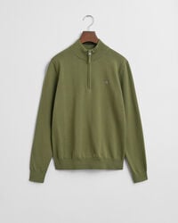 teens shield cotton halfzip sweater - olive green