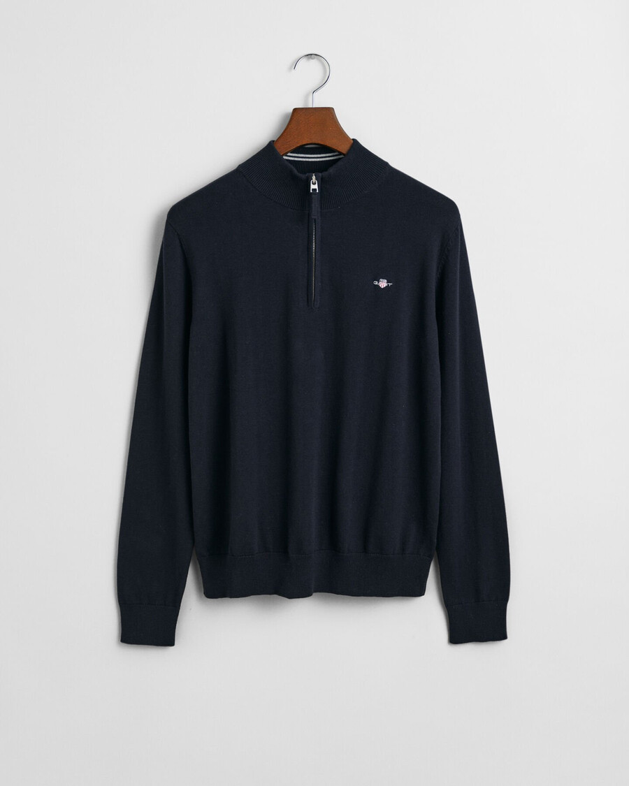 teens shield cotton halfzip sweater - evening blue