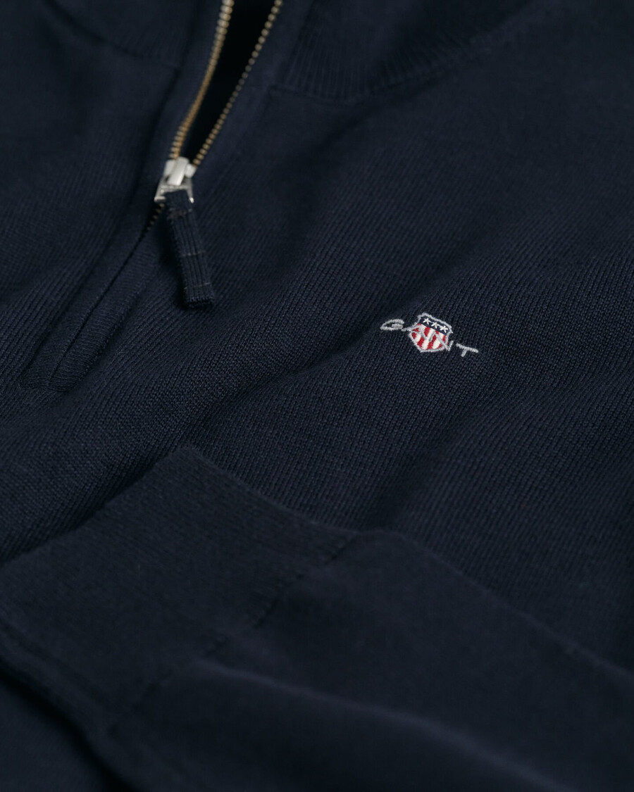 teens shield cotton halfzip sweater - evening blue