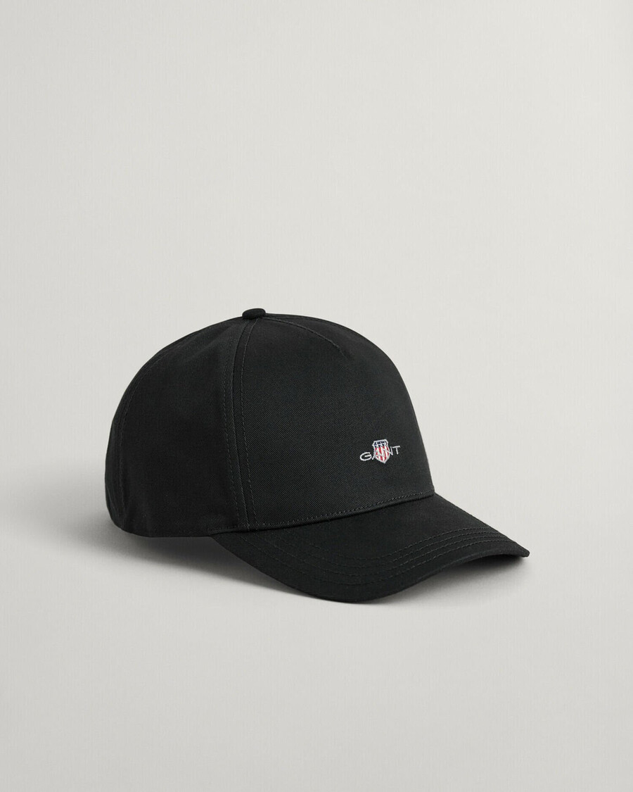 teens shield cotton twill cap - black
