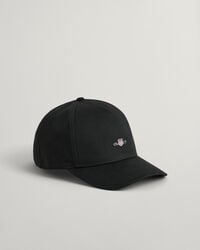 teens shield cotton twill cap - black