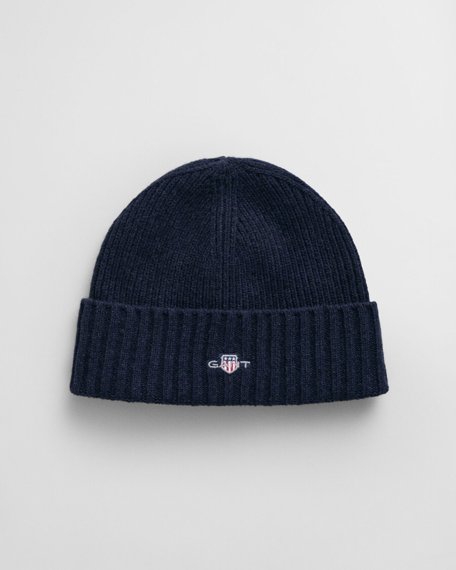teens shield wool beanie - evening blue