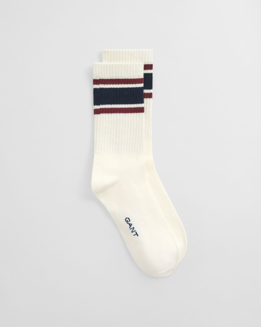 teens striped collegiate socks - cream