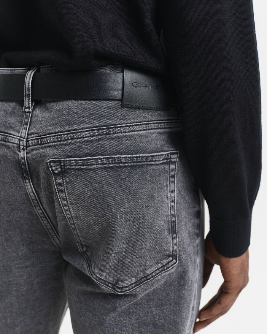 regular fit black wash jeans - black