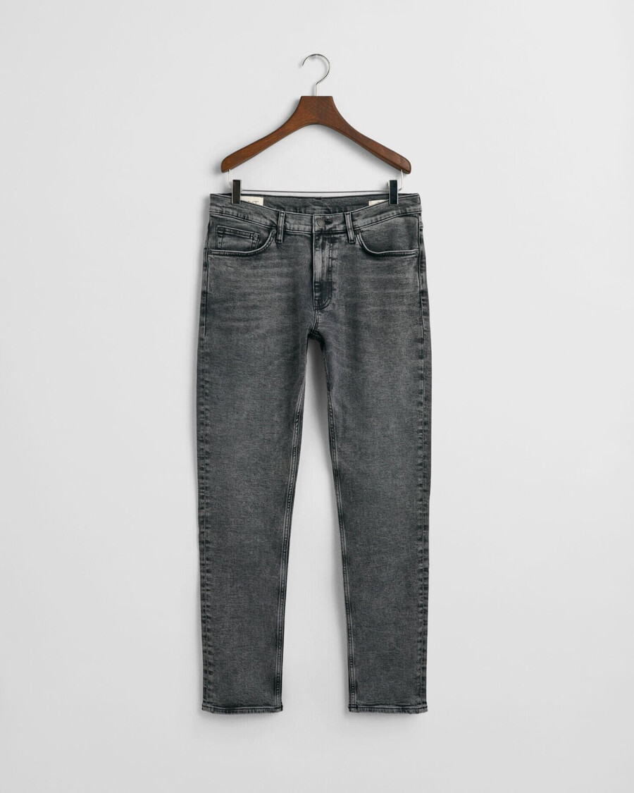 regular fit black wash jeans - black