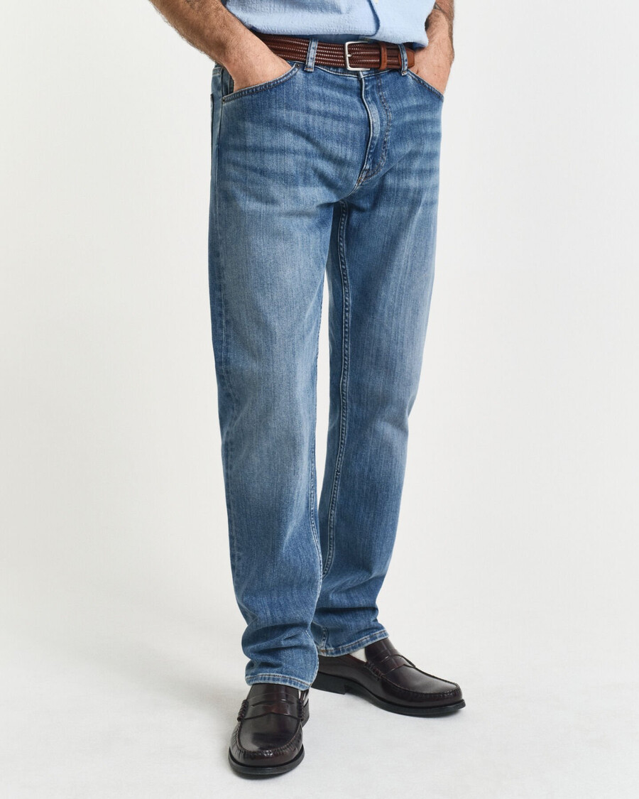 regular fit jeans - mid blue worn in
