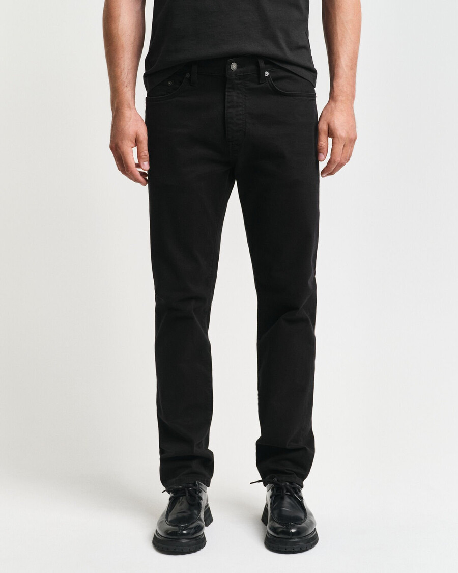 regular fit desert jeans - black