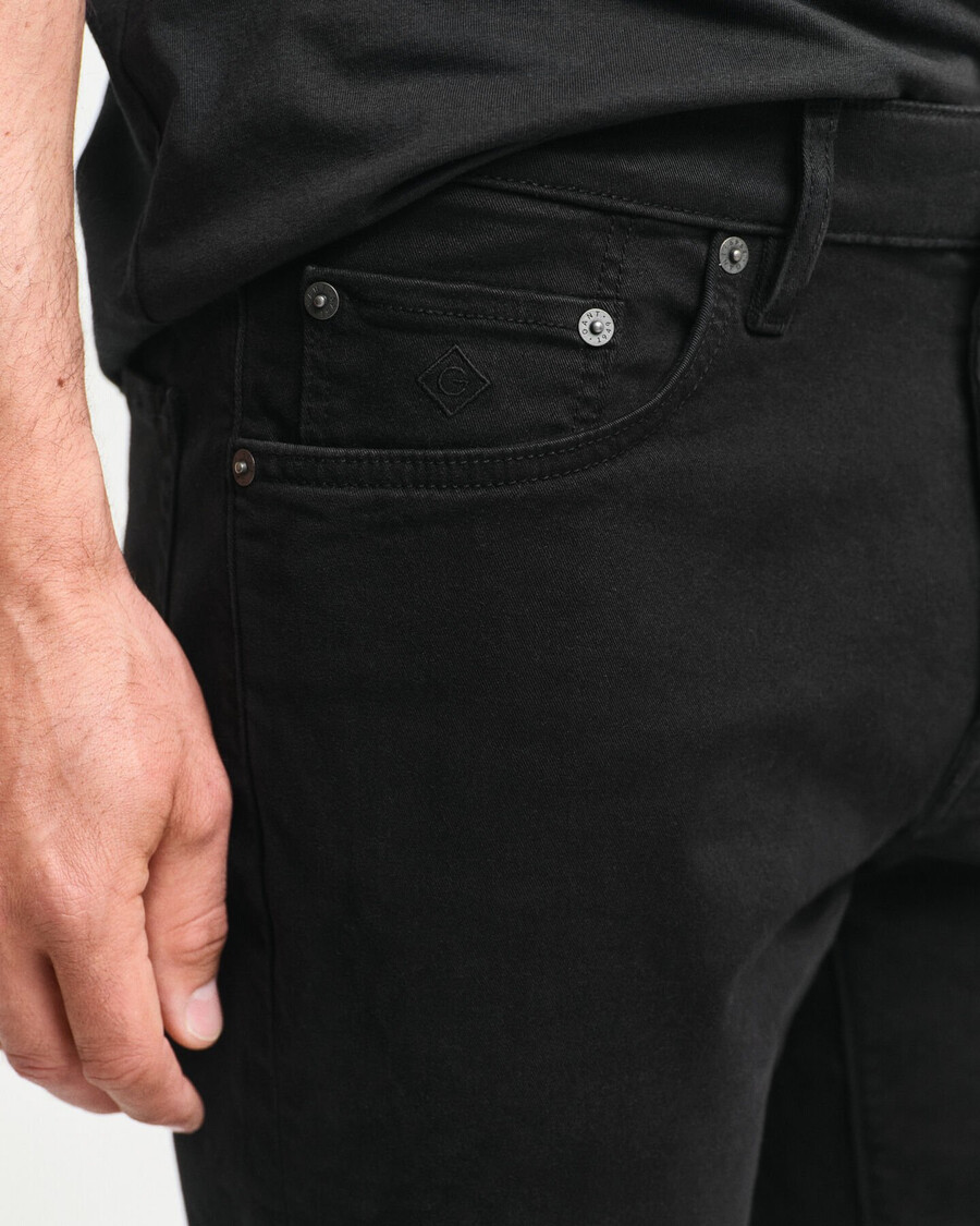 regular fit desert jeans - black