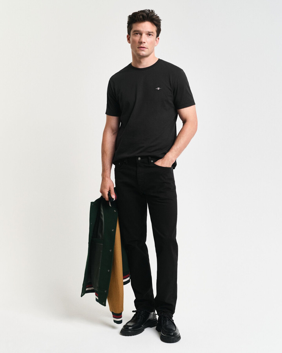 regular fit desert jeans - black