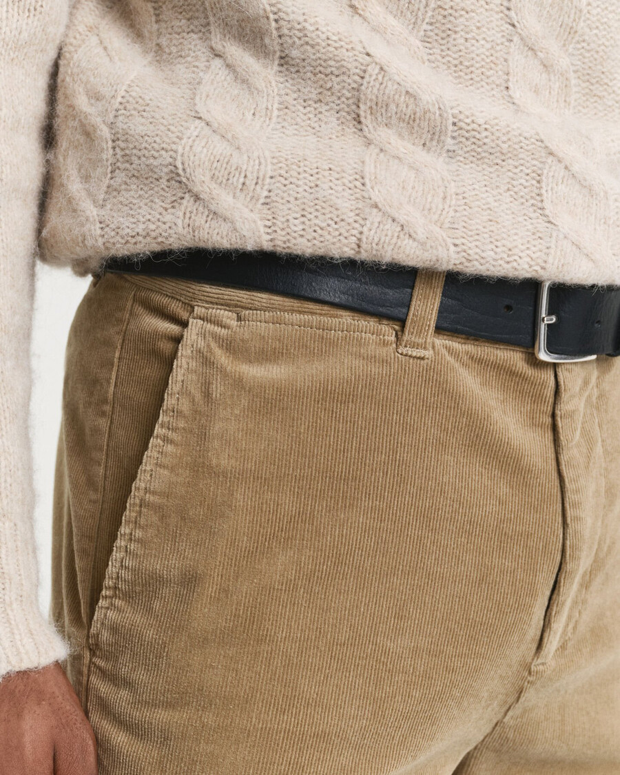 regular fit corduroy chinos - light taupe