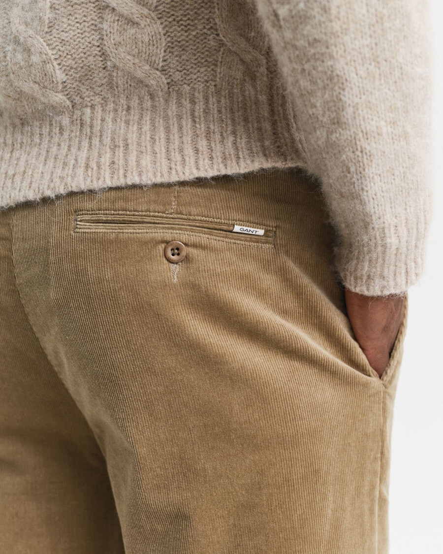 regular fit corduroy chinos - light taupe