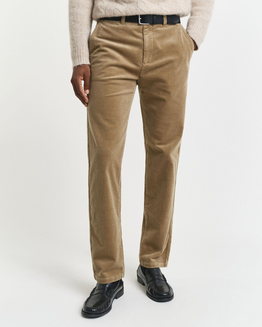 regular fit corduroy chinos - light taupe