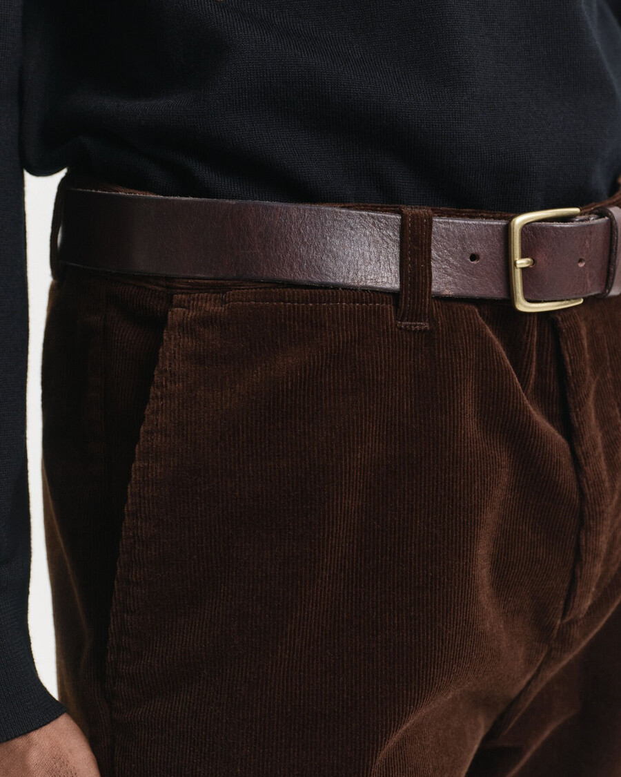 regular fit corduroy chinos - rich brown