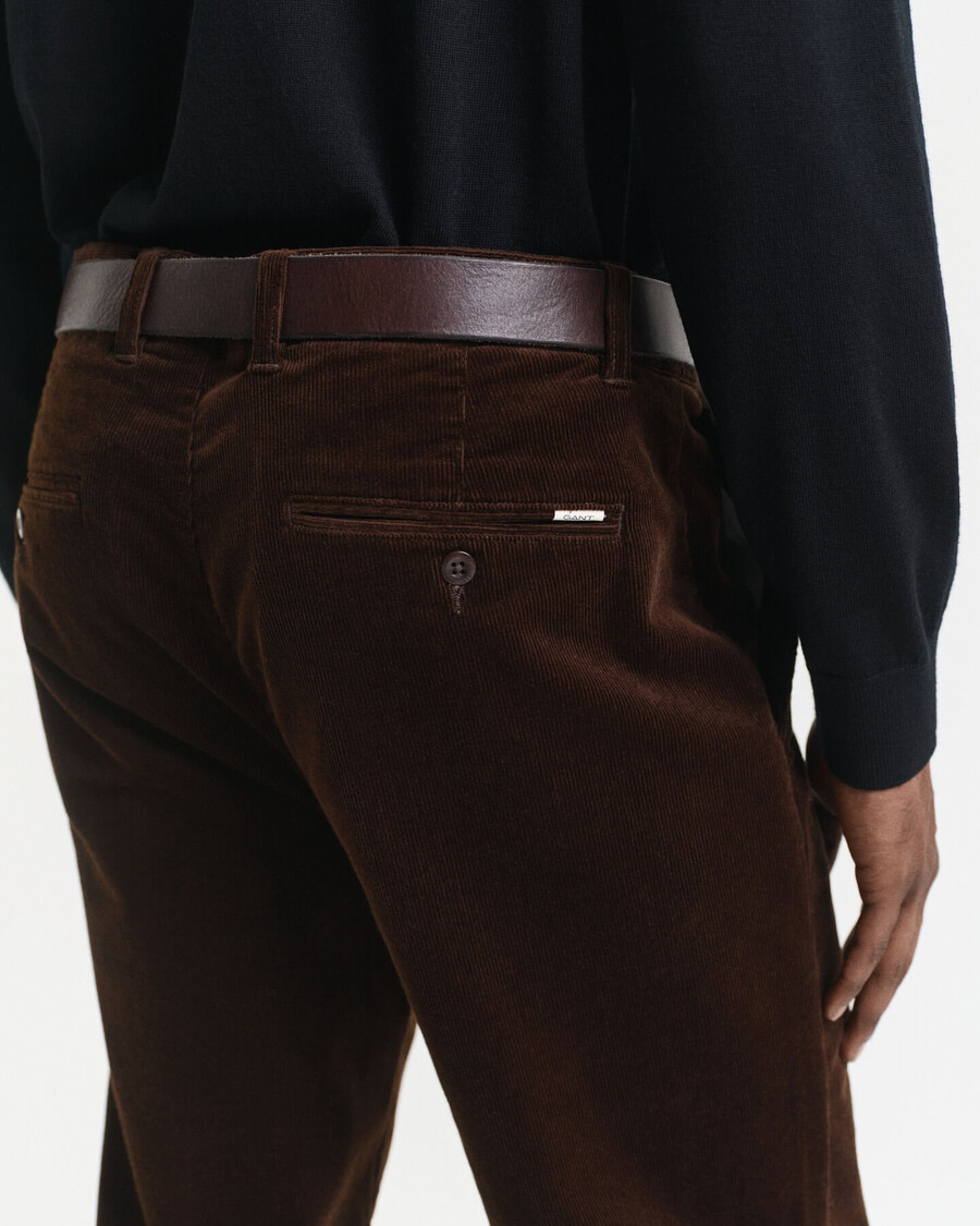 regular fit corduroy chinos - rich brown