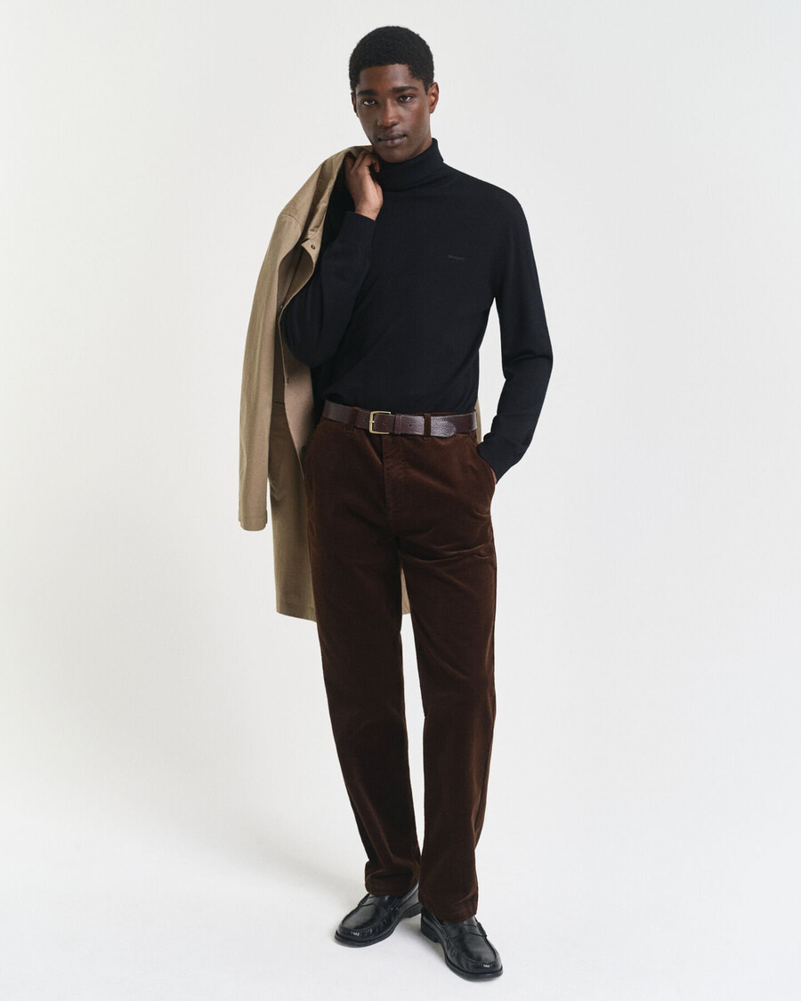 regular fit corduroy chinos - rich brown