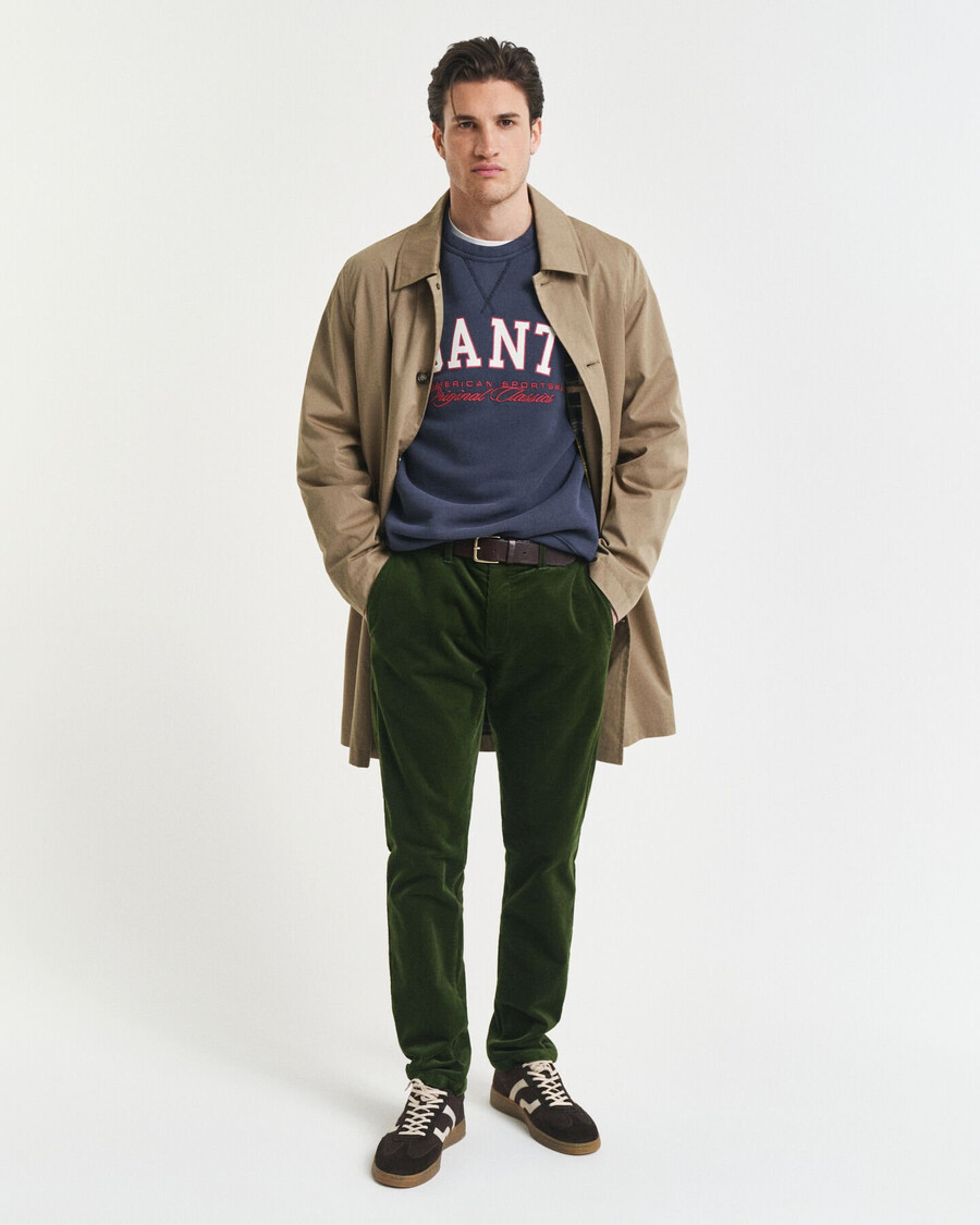 slim fit corduroy chinos - country green