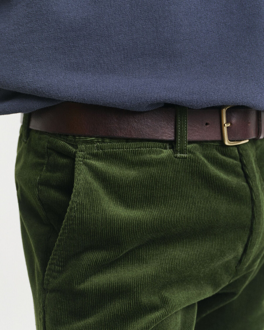 slim fit corduroy chinos - country green