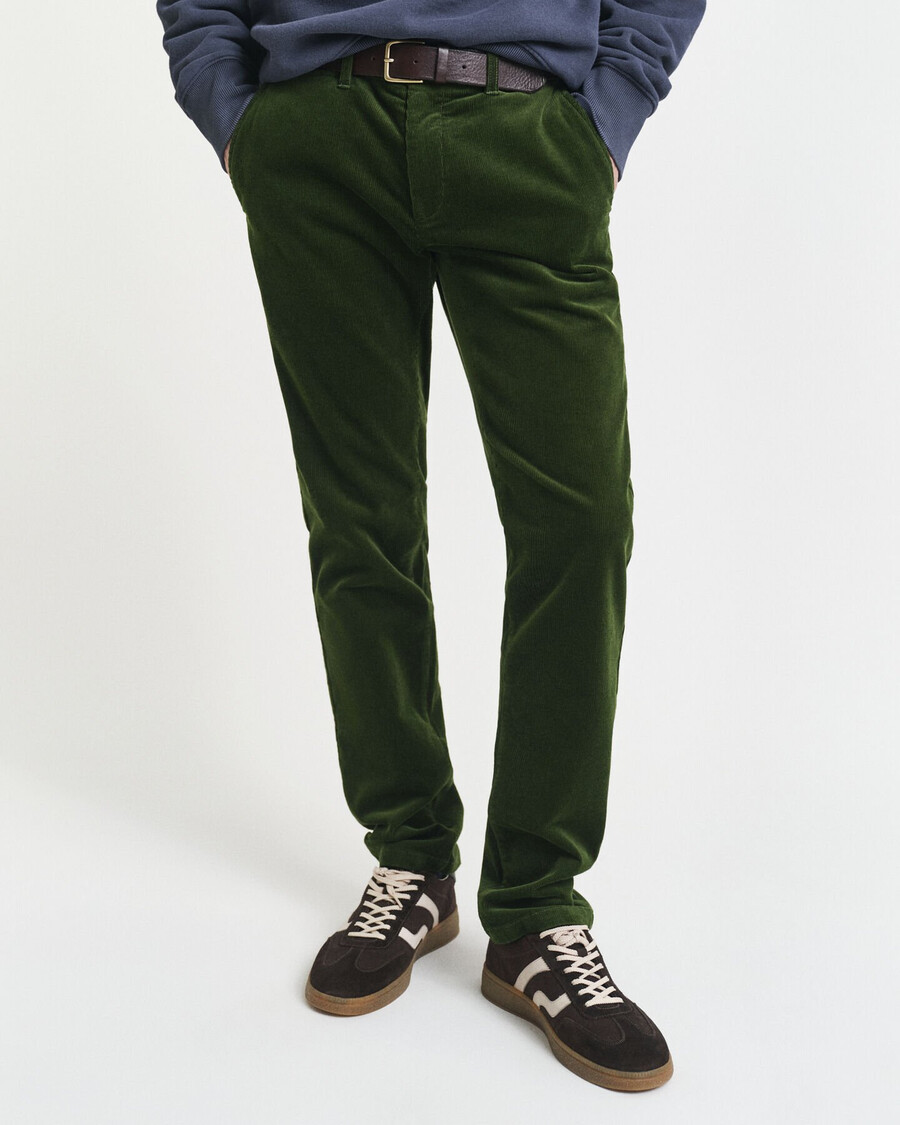 slim fit corduroy chinos - country green