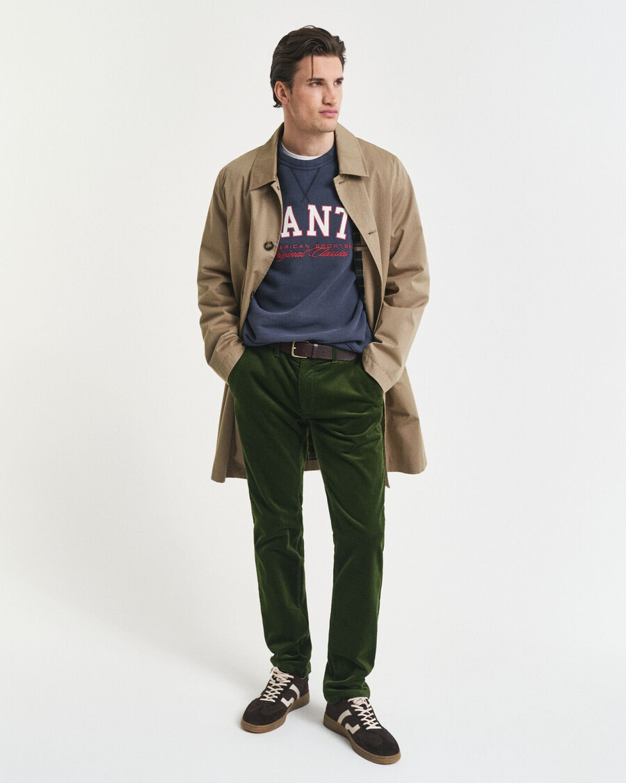 slim fit corduroy chinos - country green