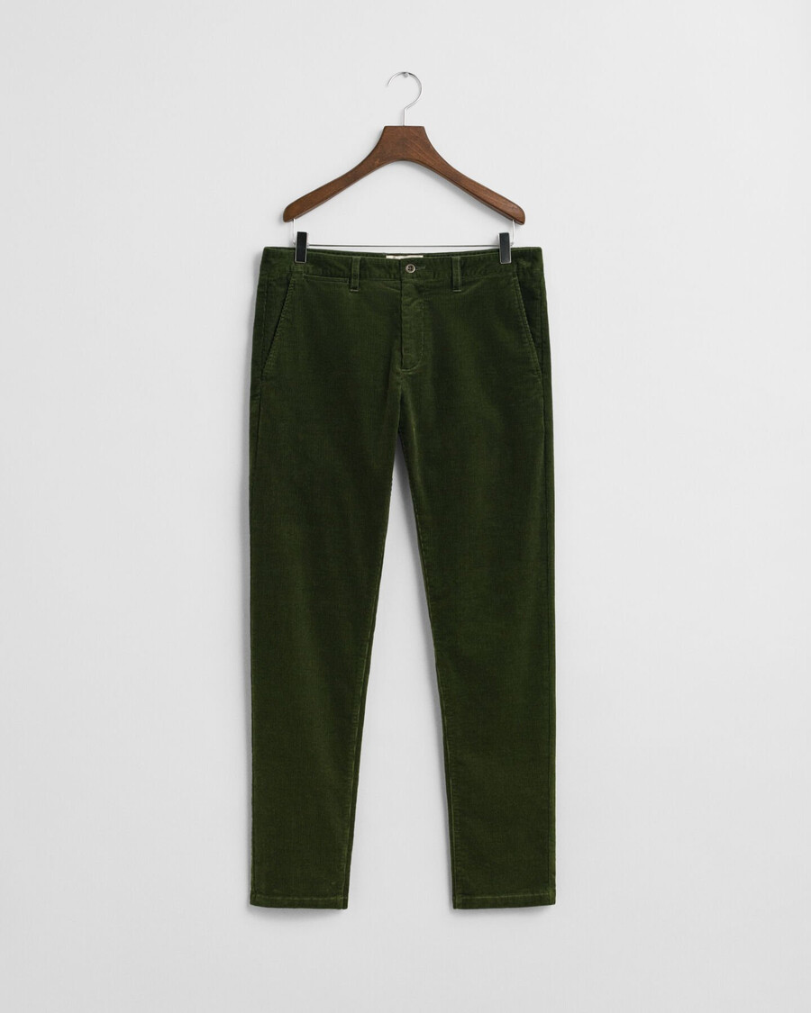 slim fit corduroy chinos - country green