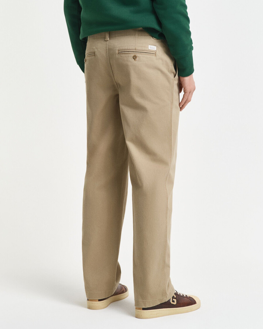 relaxed fit cotton twill chinos - light taupe