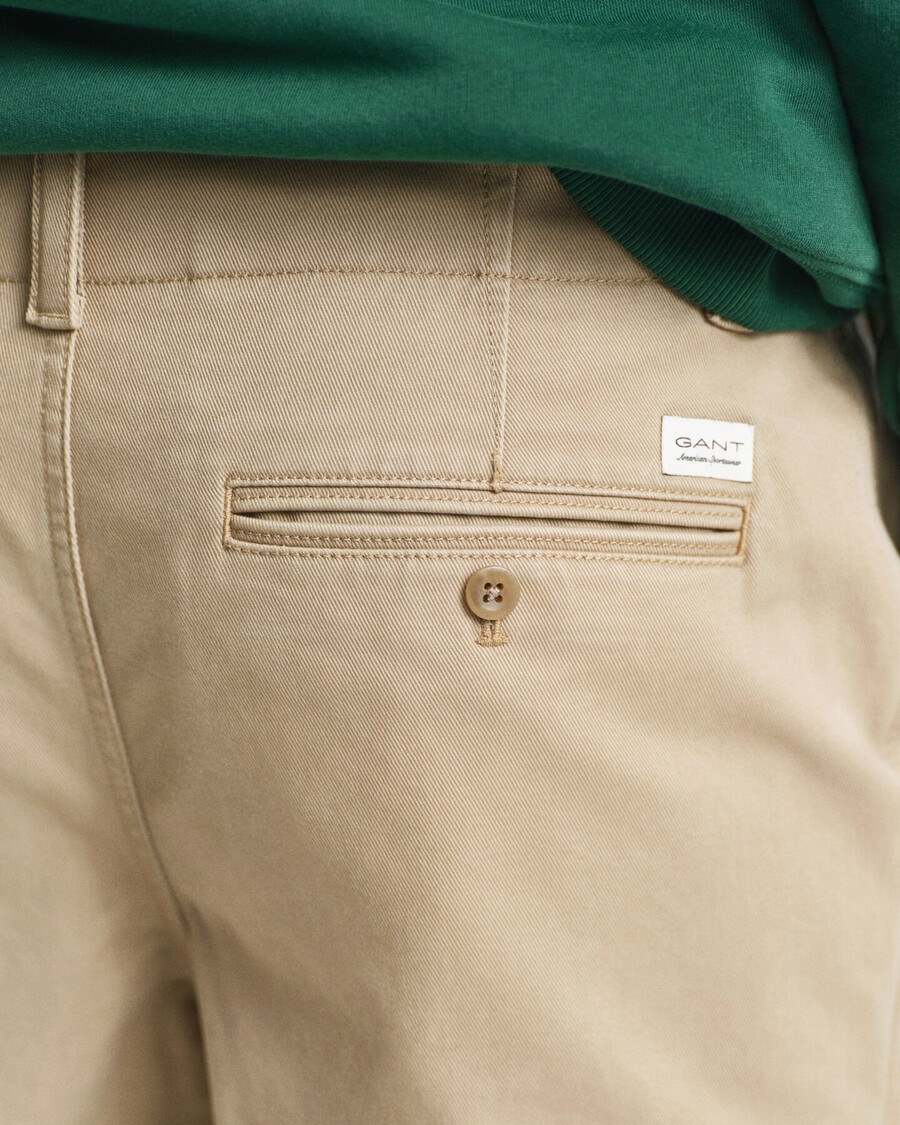 relaxed fit cotton twill chinos - light taupe