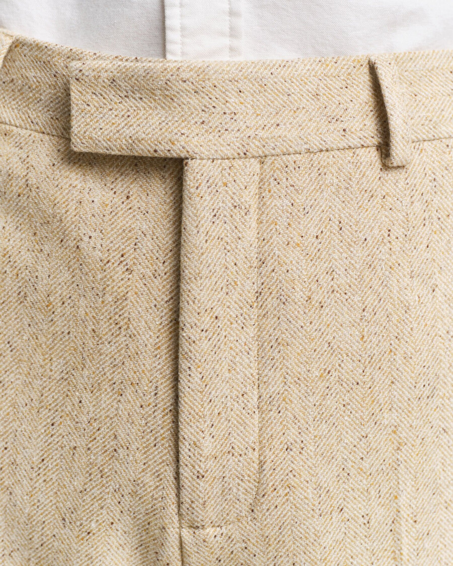 relaxed fit nepps herringbone suit pants - concrete beige