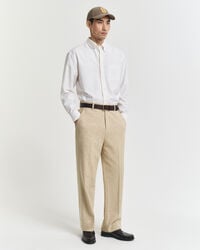relaxed fit nepps herringbone suit pants - concrete beige