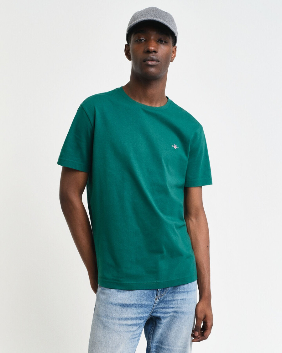 regular fit shield tshirt - deep forest green