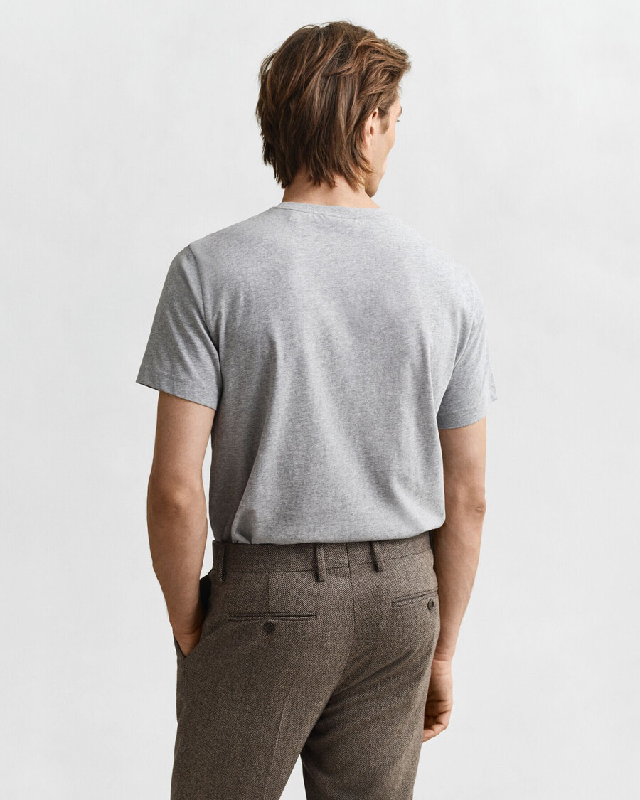 regular fit shield tshirt - grey melange