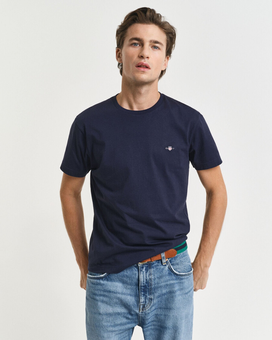 slim fit shield tshirt - evening blue