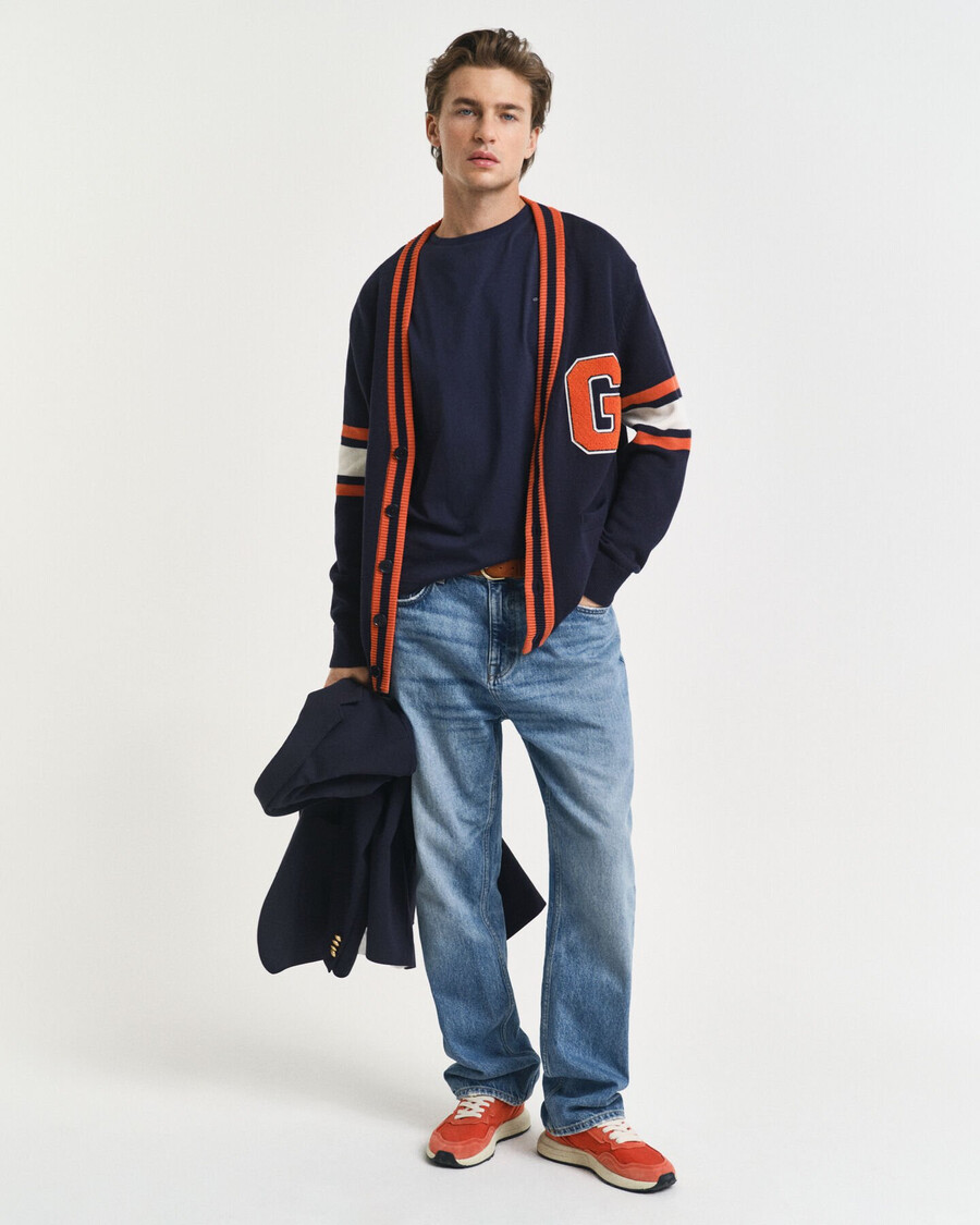 slim fit shield tshirt - evening blue