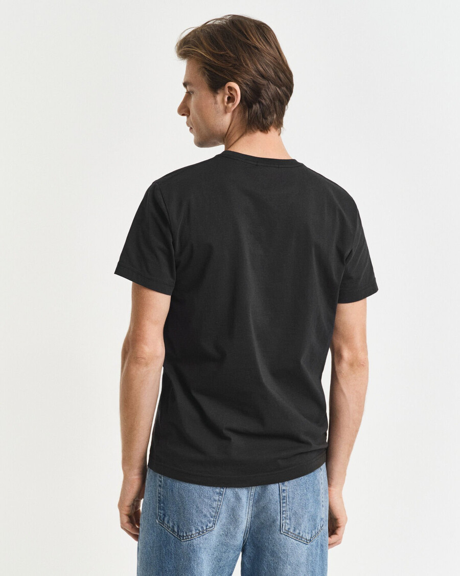 slim fit shield tshirt - black