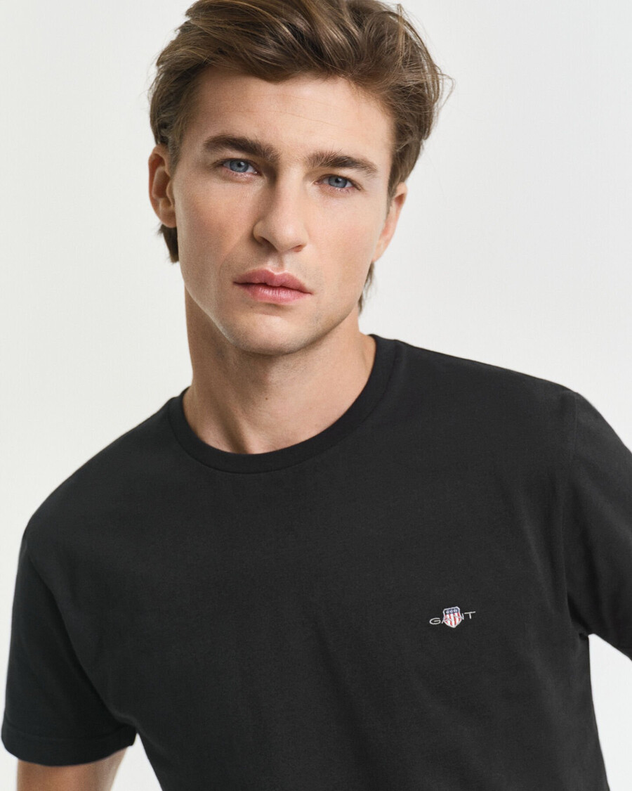 slim fit shield tshirt - black