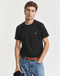 slim fit shield tshirt - black