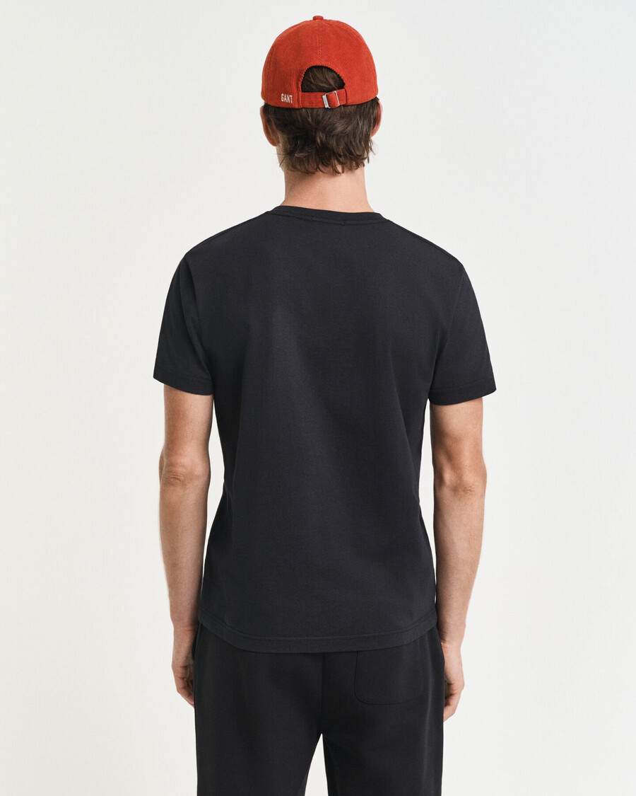 slim fit shield vneck tshirt - black