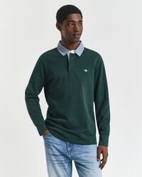 chambray collar heavy rugger - tartan green