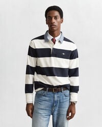 chambray collar striped heavy rugger - eggshell