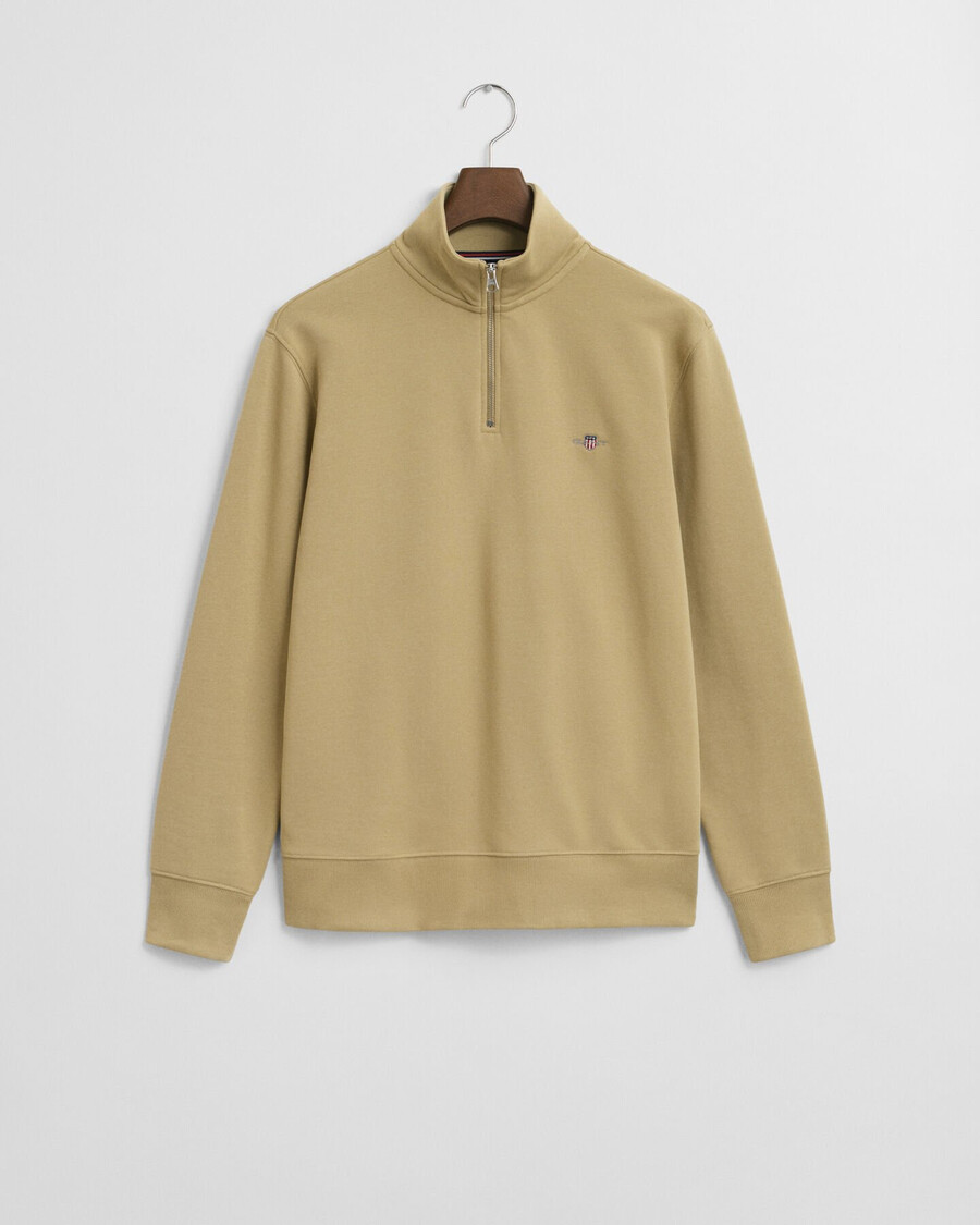 shield halfzip sweatshirt - woody beige