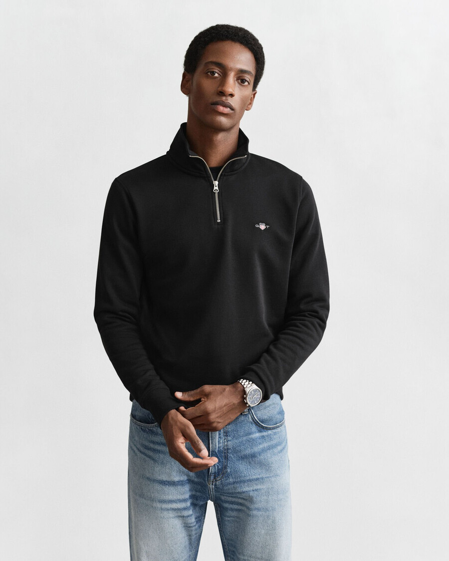 shield halfzip sweatshirt - black