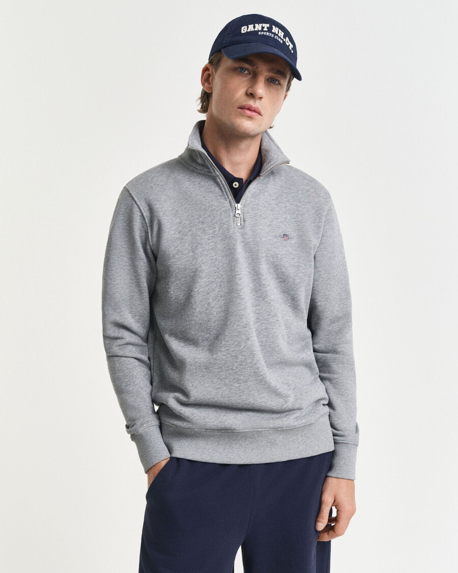 shield halfzip sweatshirt - grey melange