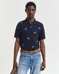 embroidered polo shirt - evening blue