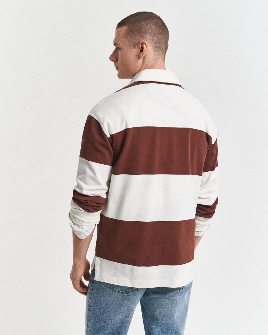 block striped heavy rugger - mahogany brown